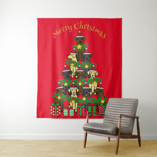 kerstboomschilders wandkleed