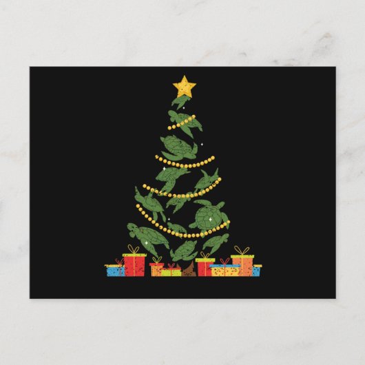 kerstboomschildpad met zee briefkaart (Voorkant)