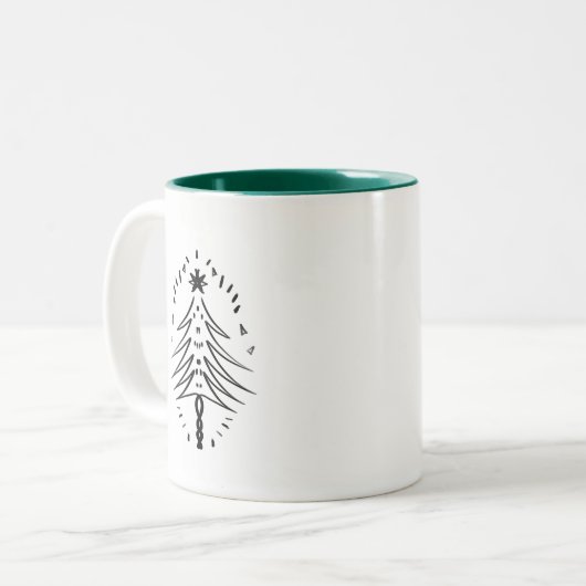 kerstboomschildpad tweekleurige koffiemok (Voorkant links)