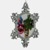 kerstboomschilfering tin sneeuwvlok ornament (Links)