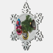 kerstboomschilfering tin sneeuwvlok ornament (Rechts)