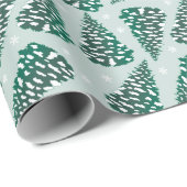 kerstboomschilfers groen wit cadeaupapier (Rol Hoek)