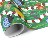 kerstboomschilfers in veenbessen cadeaupapier (Rol Hoek)