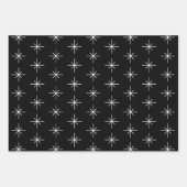 kerstboomschilfers Pattern Black White Elegant Inpakpapier Vel (Voorkant 3)