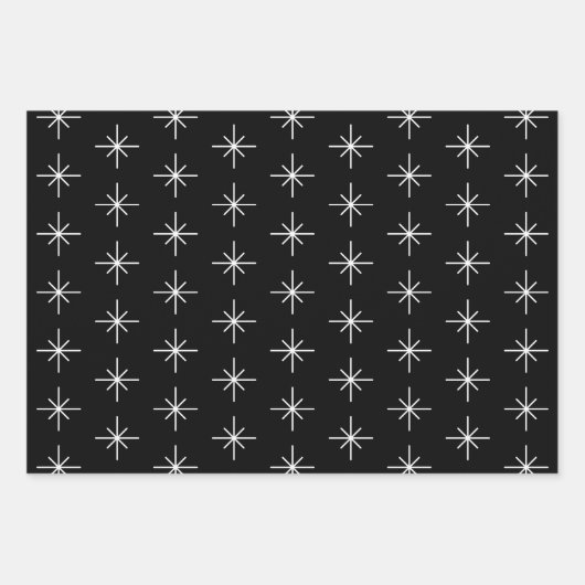 kerstboomschilfers Pattern Black White Elegant Inpakpapier Vel (Voorkant 3)