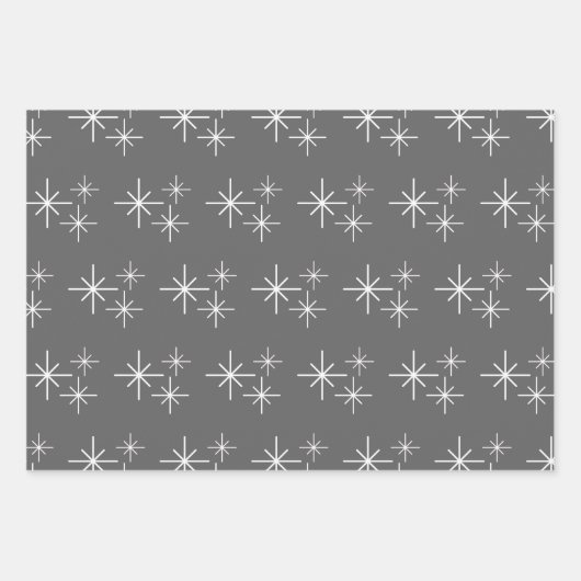 kerstboomschilfers Pattern Black White Elegant Inpakpapier Vel (Voorkant 2)