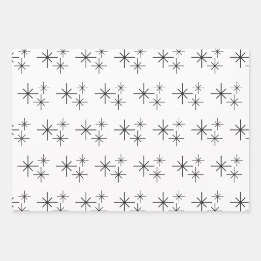 kerstboomschilfers Pattern Black White Elegant Inpakpapier Vel (Voorkant)