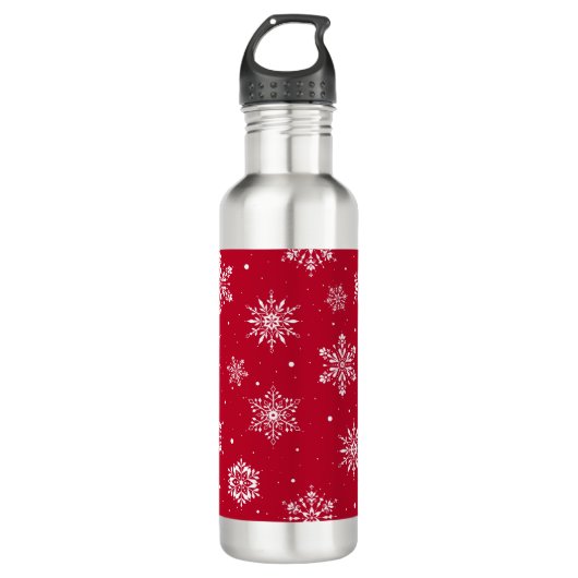 kerstboomschilfers Rood Waterfles (Voorkant)