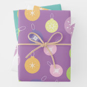 kerstboomschilfers Snowflakes Patroon Inpakpapier Vel (In situ)