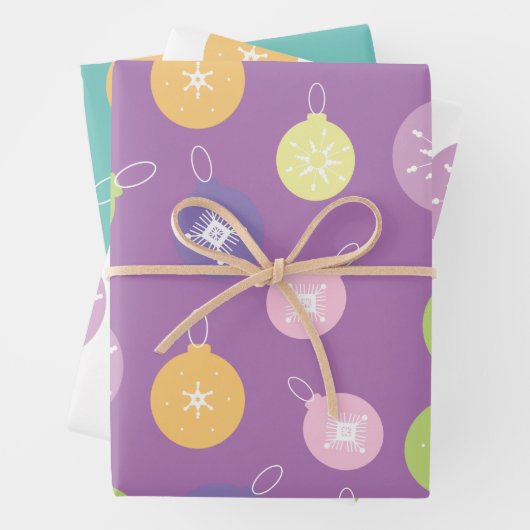 kerstboomschilfers Snowflakes Patroon Inpakpapier Vel (In situ)