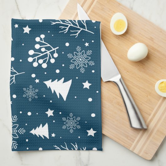 kerstboomschilfers theedoek (Quarter Fold)