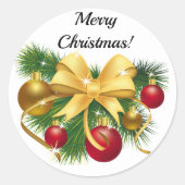 kerstboomschoen personaliseer envelopzegel ronde sticker (Voorkant)