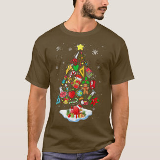 Kerstboomschoolbenodigdheden voor leraren, overeen t-shirt