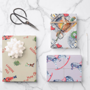 kerstboomschoorsteenschotels - Gezinsgeschenken vo Inpakpapier Vel