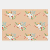 kerstboomschottenfamilie met naam cadeautjes inpakpapier vel (Voorkant 3)