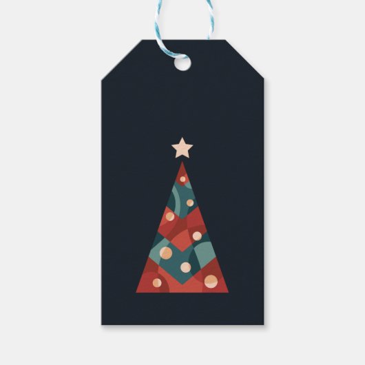 kerstboomseizoensontwerp voor abstracte kerstmis cadeaulabel (Voorkant)