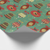 kerstboomsierpatronen cadeaupapier (Hoek)