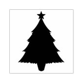 kerstboomSilhouet met ster bovenaan Rubberstempel (Afrduk)