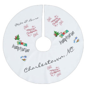 Kerstboomskirt Santa komt naar de stad Kerstboom Rok