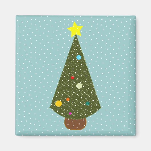 Kerstboomsneeuw Magneet (Voorkant)