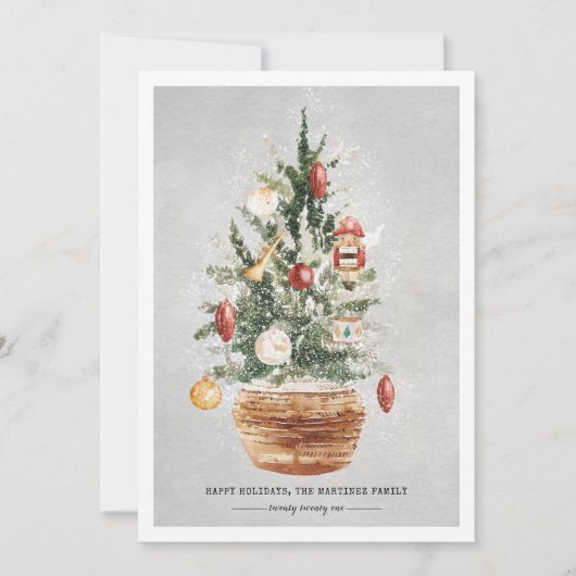 kerstboomsneeuw Prettige feestdagen kerstKaart (Voorkant)