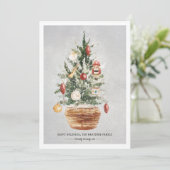 kerstboomsneeuw Prettige feestdagen kerstKaart (Staand voorkant)