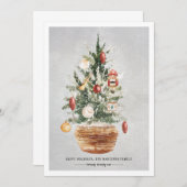 kerstboomsneeuw Prettige feestdagen kerstKaart (Voorkant / Achterkant)