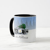 kerstboomsneeuw van de politie mok (Voorkant links)