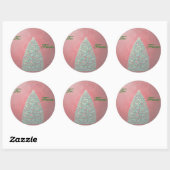 kerstboomsneeuw Wereldbol Label Sticker (Vel)