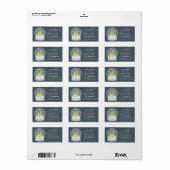 kerstboomsneeuw Wereldbol Navy Blue Address Etiket (Full Sheet)