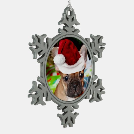 kerstboomsneeuwschildertje tin sneeuwvlok ornament (Links)