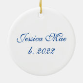 kerstboomsneeuwversiering 2023 Naam toevoegen Keramisch Ornament (Achterkant)