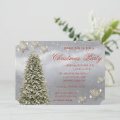 Kerstboomsneeuwvlokken, CorporateKerstparty Kaart (Staand voorkant)