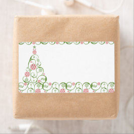 kerstboomSnowflake Swirl-kerstcadeautjes Labels