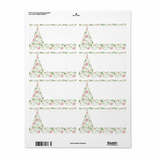 kerstboomSnowflake Swirl-kerstcadeautjes Labels (Full Sheet)