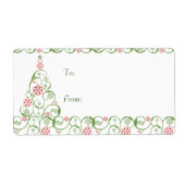 kerstboomSnowflake Swirl-kerstcadeautjes Labels (Voorkant)