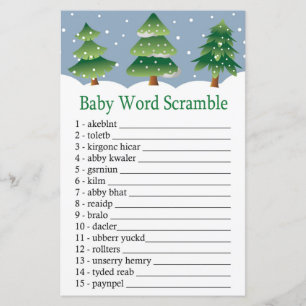 kerstboomspel met Baby-woordscramble