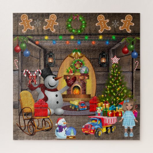 Kerstboomspullen Frosty The Snowman Kerststokken Legpuzzel (Verticaal)