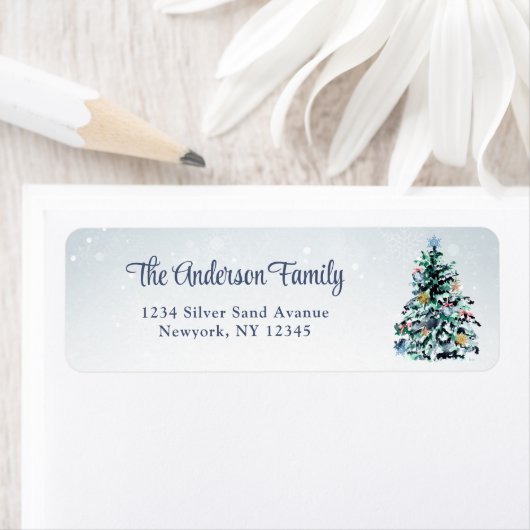 Kerstboomstam Retouradreslabels Etiket (Insitu)