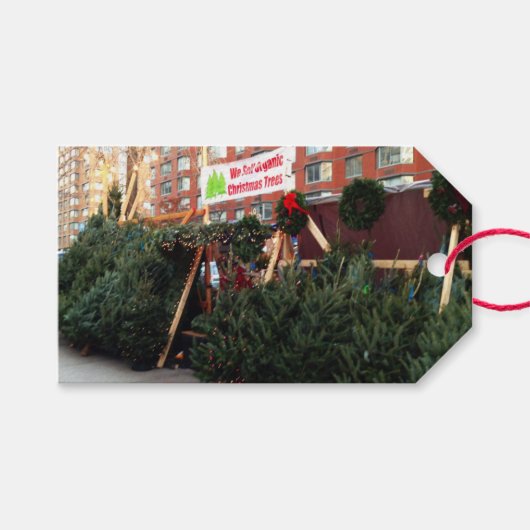 kerstboomstandaard op West Side New York City Cadeaulabel (Voorkant (Horizontaal))