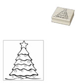kerstboomstempel rubberstempel (Gestempeld)