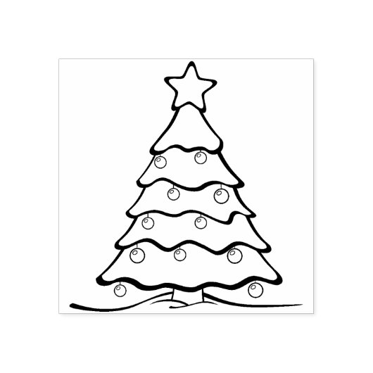 kerstboomstempel rubberstempel (Afrduk)