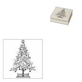 kerstboomstempel rubberstempel (Gestempeld)