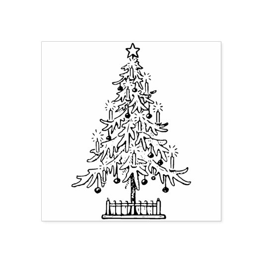 kerstboomstempel rubberstempel (Afrduk)