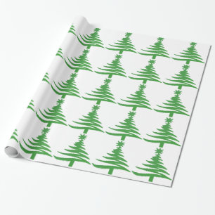 kerstboomstencil Groen Cadeaupapier