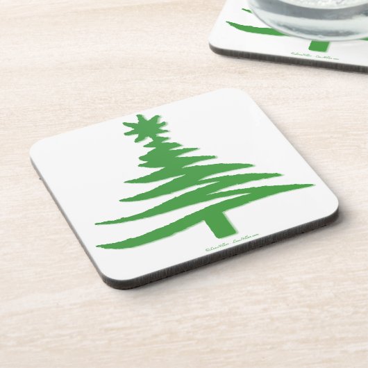 kerstboomstencil Groen Drankjes Onderzetter (Linkerzijde)