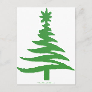 kerstboomstencil Groen Feestdagenkaart