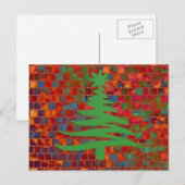 kerstboomstencil Groen Feestdagenkaart (Voorkant / Achterkant)