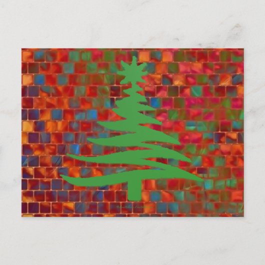 kerstboomstencil Groen Feestdagenkaart (Voorkant)