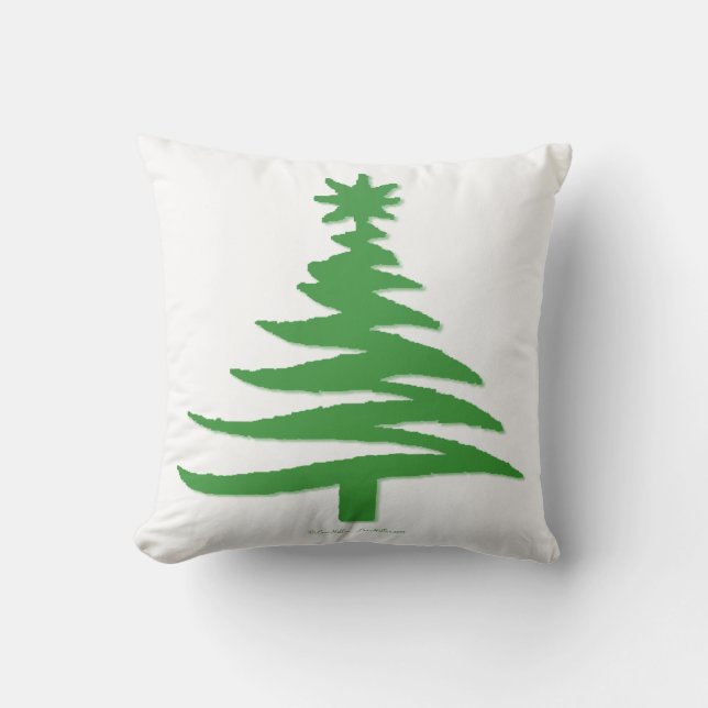 kerstboomstencil Groen Kussen (Voorkant)